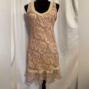 great american sportswear company Pastel Print V-neck Sleeveless Dress Medium